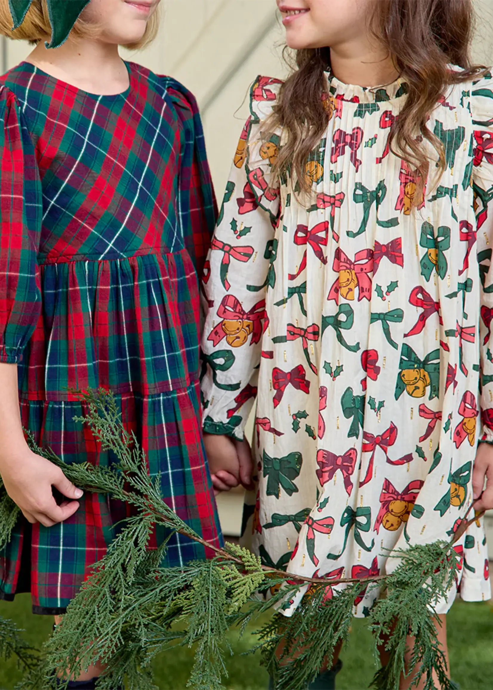Pink Chicken girls jaipur dress - christmas bows and bells