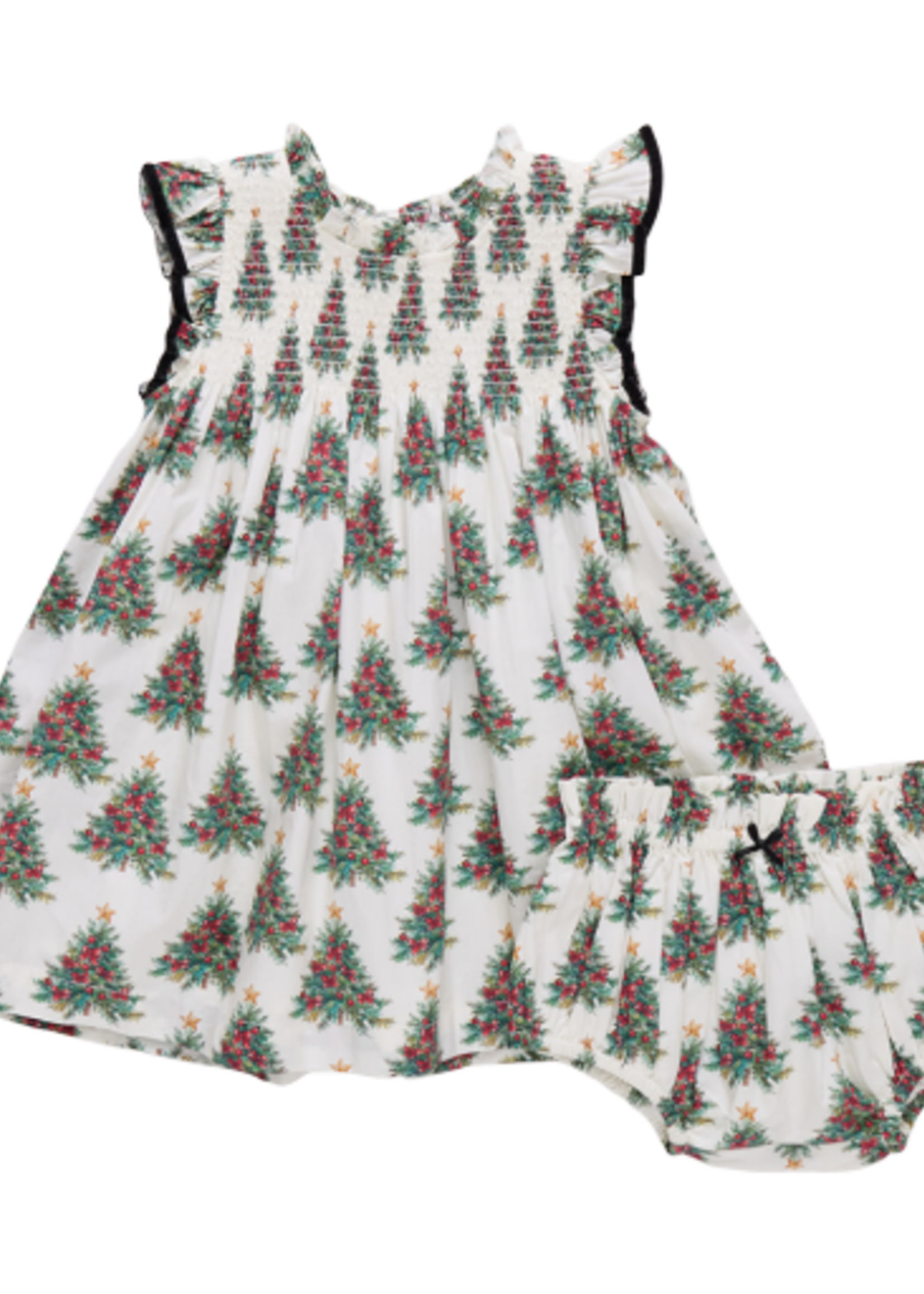 Pink Chicken baby girls stevie dress set - vintage trees