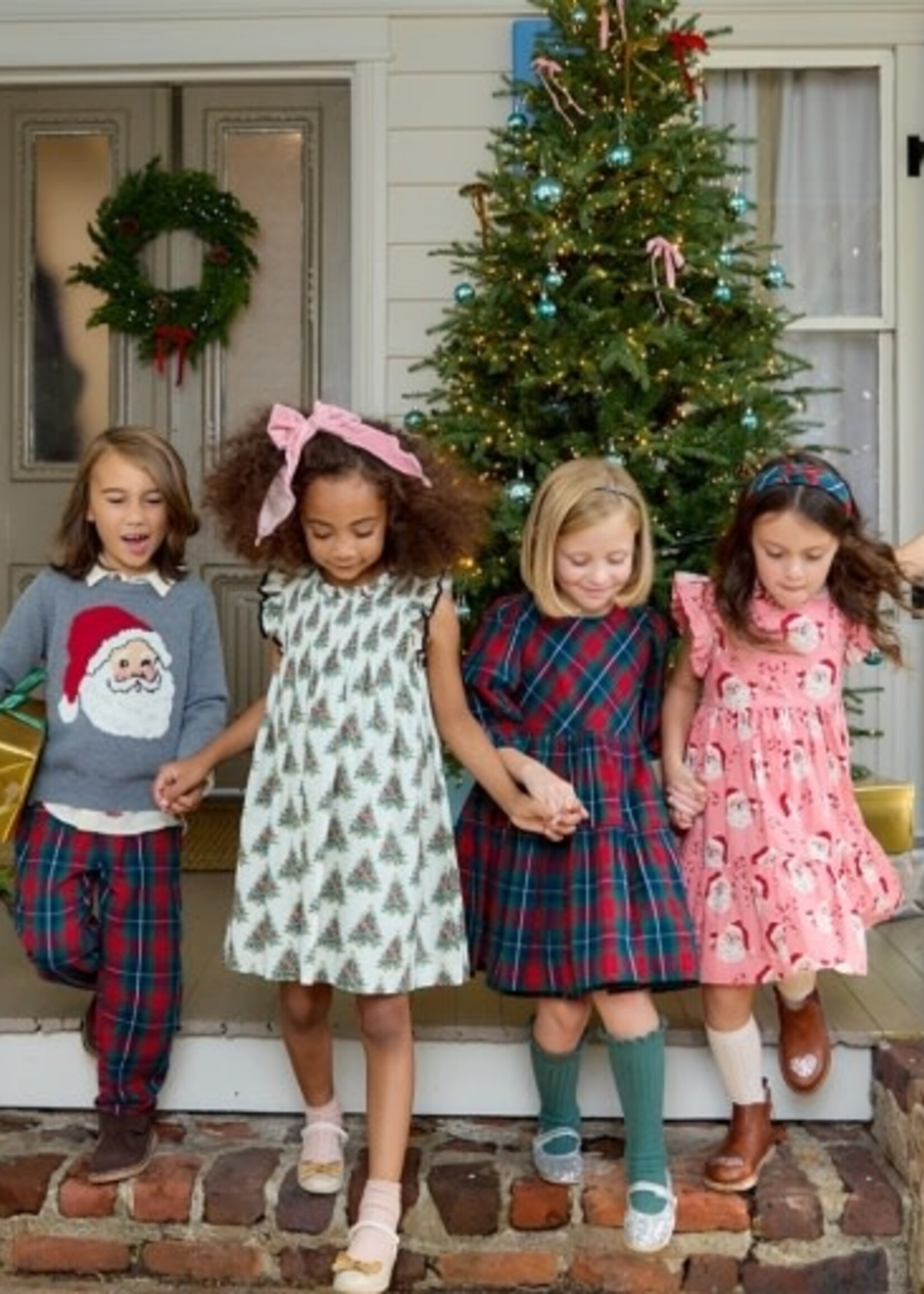 Pink Chicken girls stevie dress - vintage trees