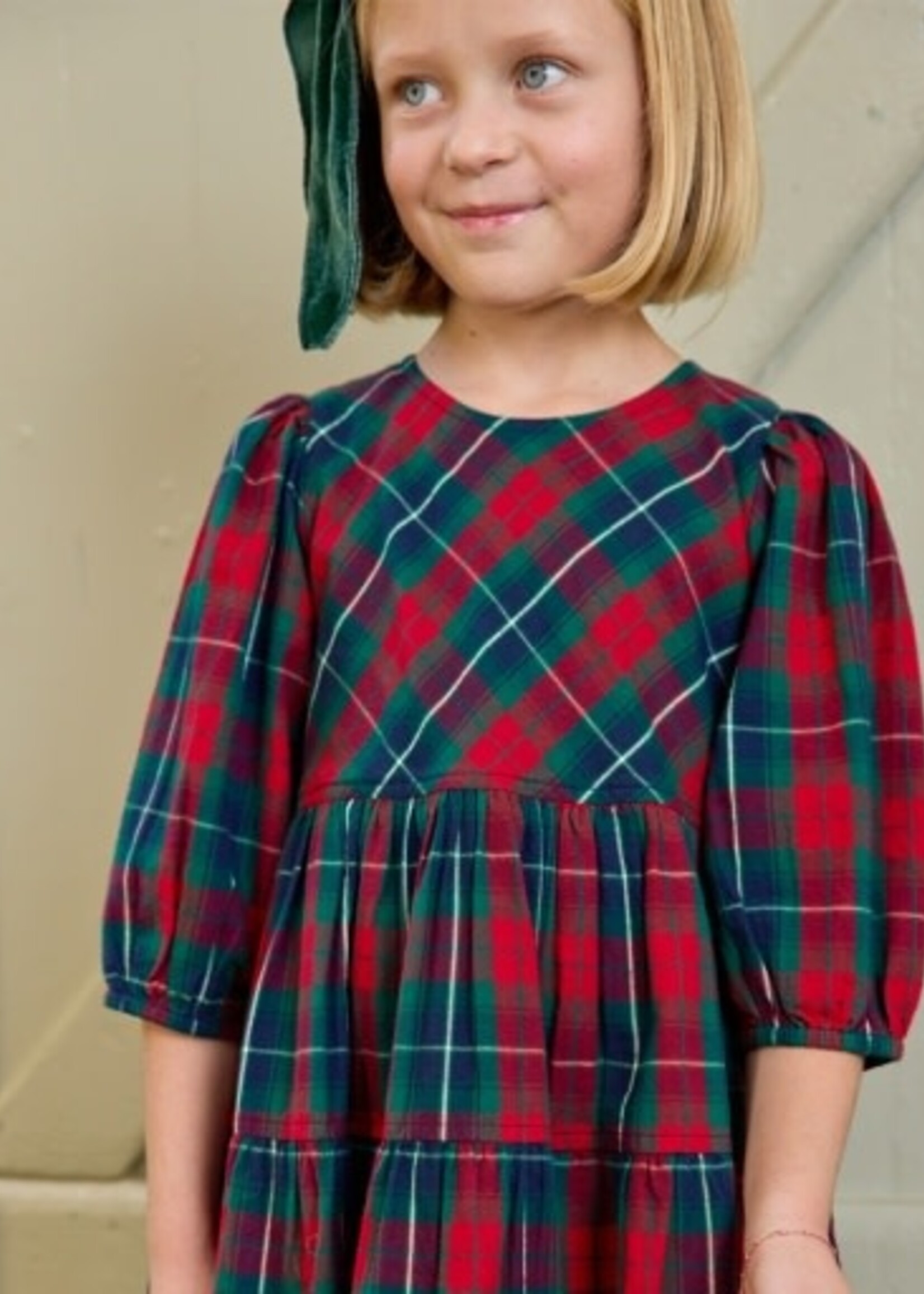 Pink Chicken girls maribelle dress - red tartan