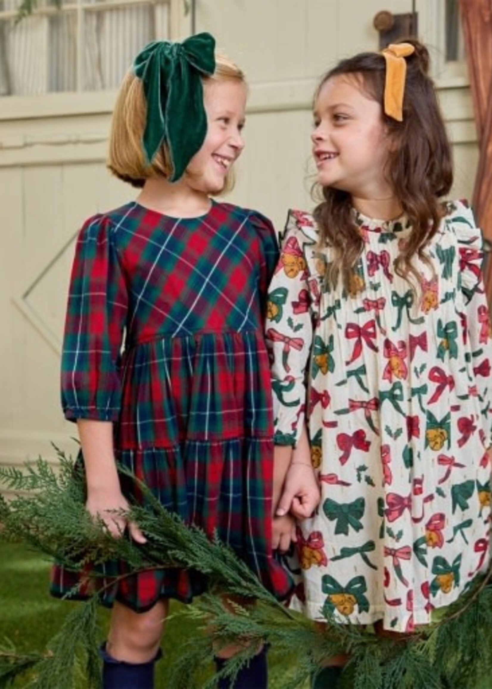 Pink Chicken girls maribelle dress - red tartan