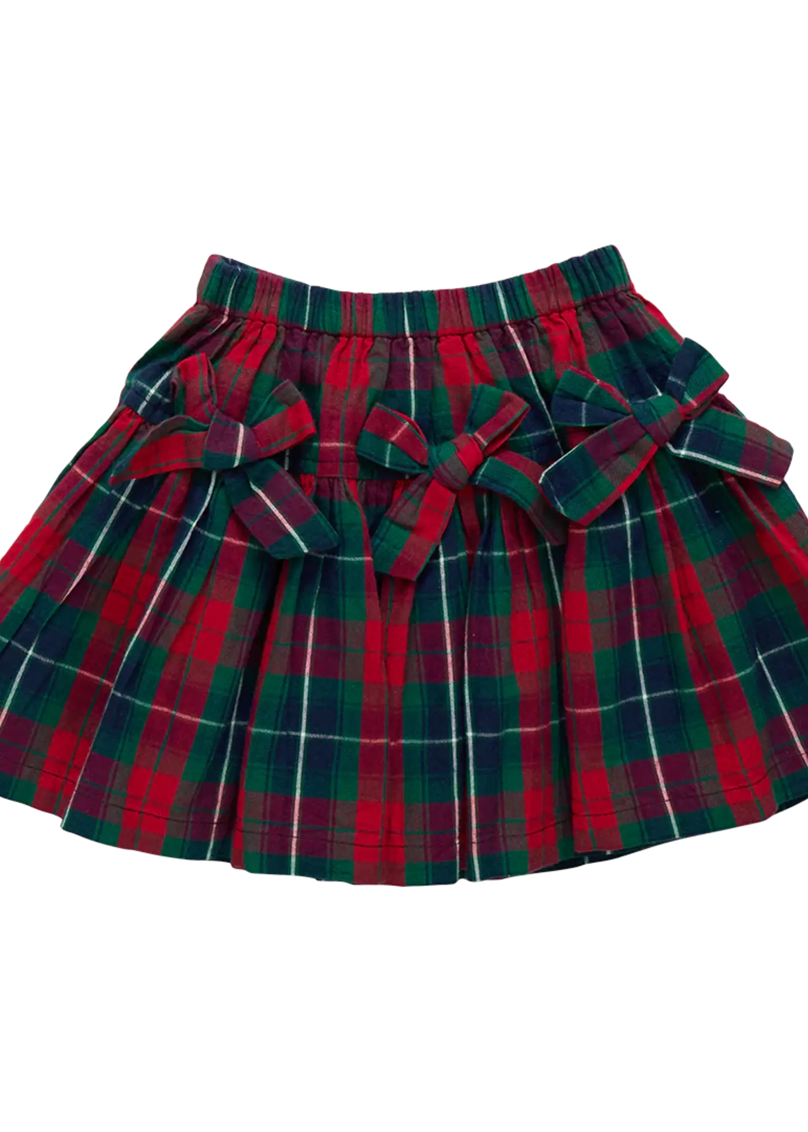 Pink Chicken girls maribelle bow skirt - red tartan