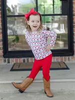 Lila + Hayes Olive Set Girls' Legging Set