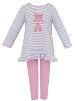 Claire and Charlie Ballet Stripe Tunic set L/S