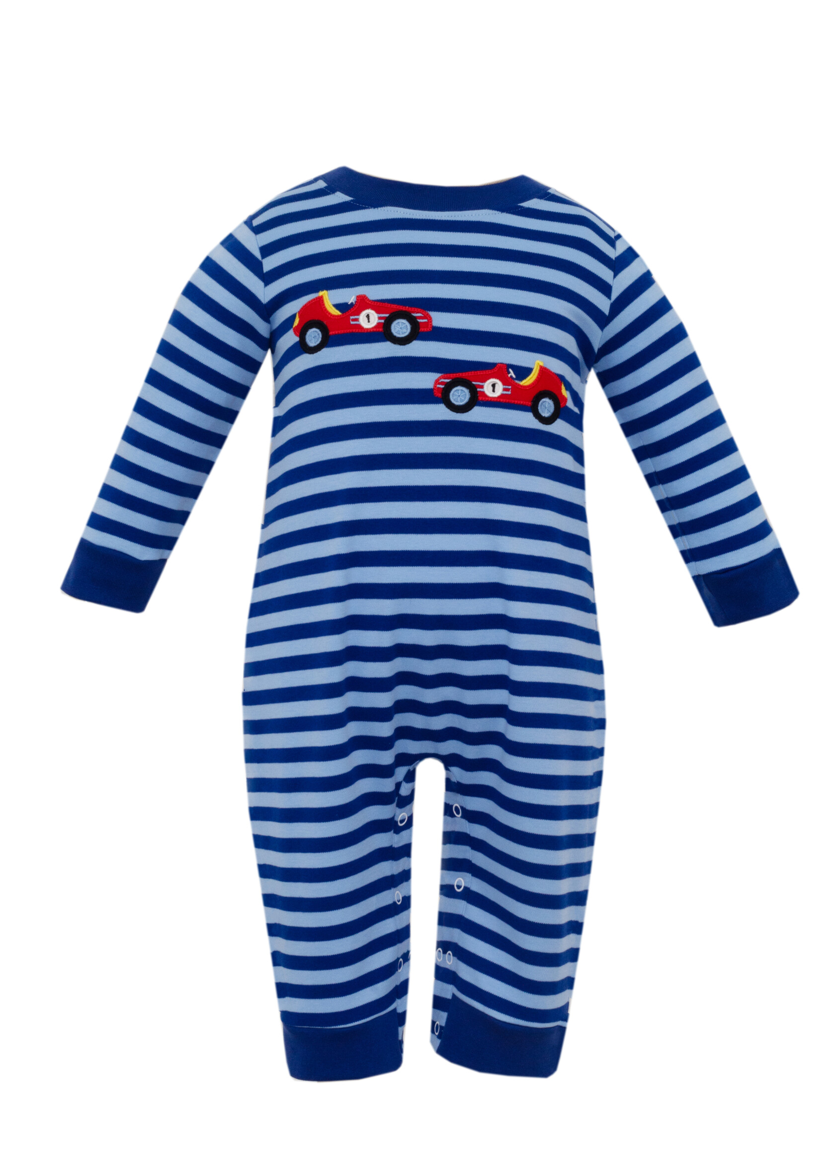 Claire and Charlie Race Cars Long  Romper