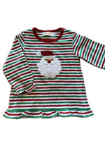 Luigi Kids Girls Stripe L/S Santa Head T-Shirt