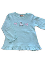 Luigi Kids Girls L/S 3 Bow, Ice Skate Icons T-Shirt