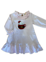 Luigi Kids L/S Stripe Santa Hot Chocolate Dress