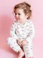 Pink Chicken baby jax jogger set - mini santa