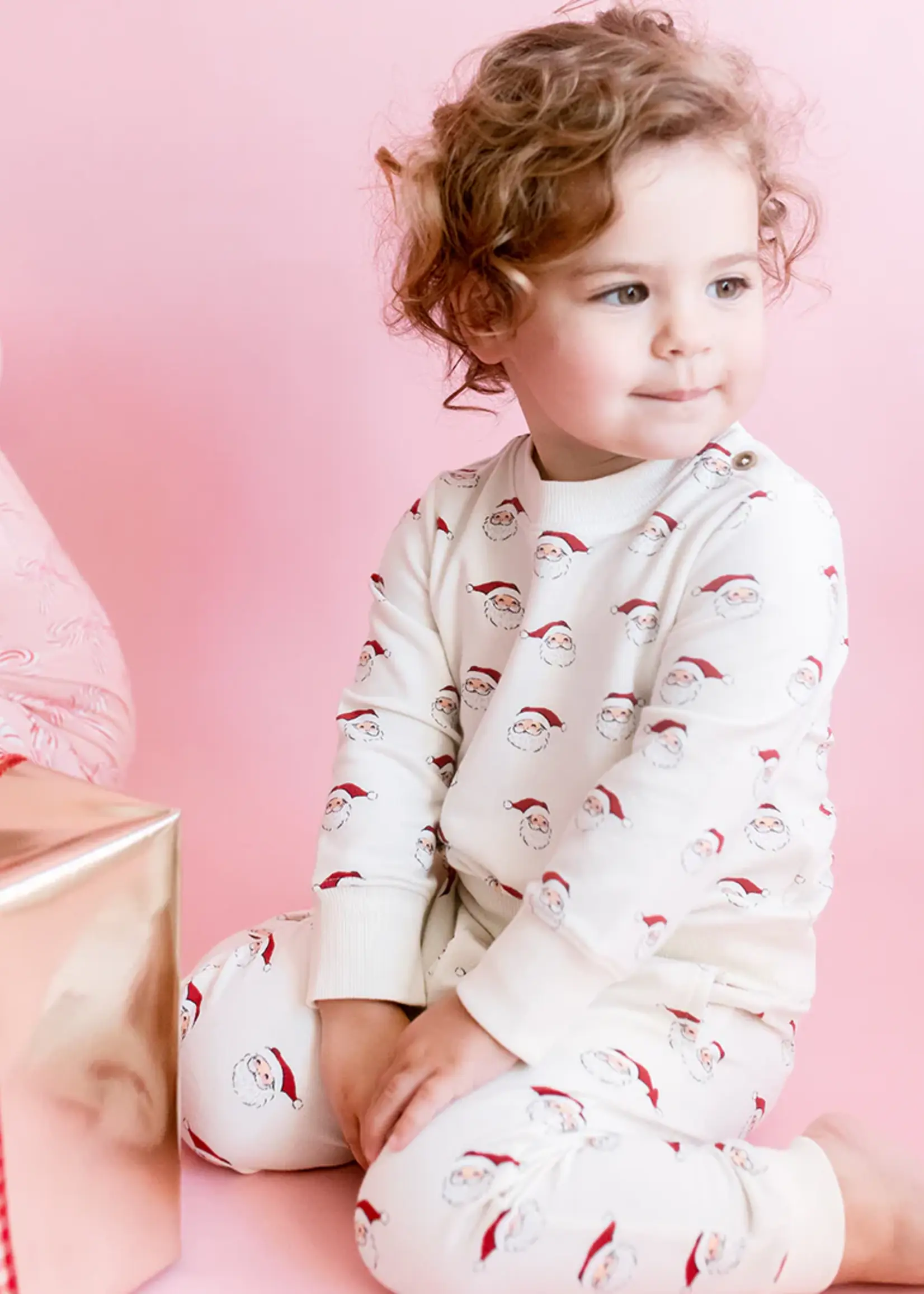 Pink Chicken baby jax jogger set - mini santa