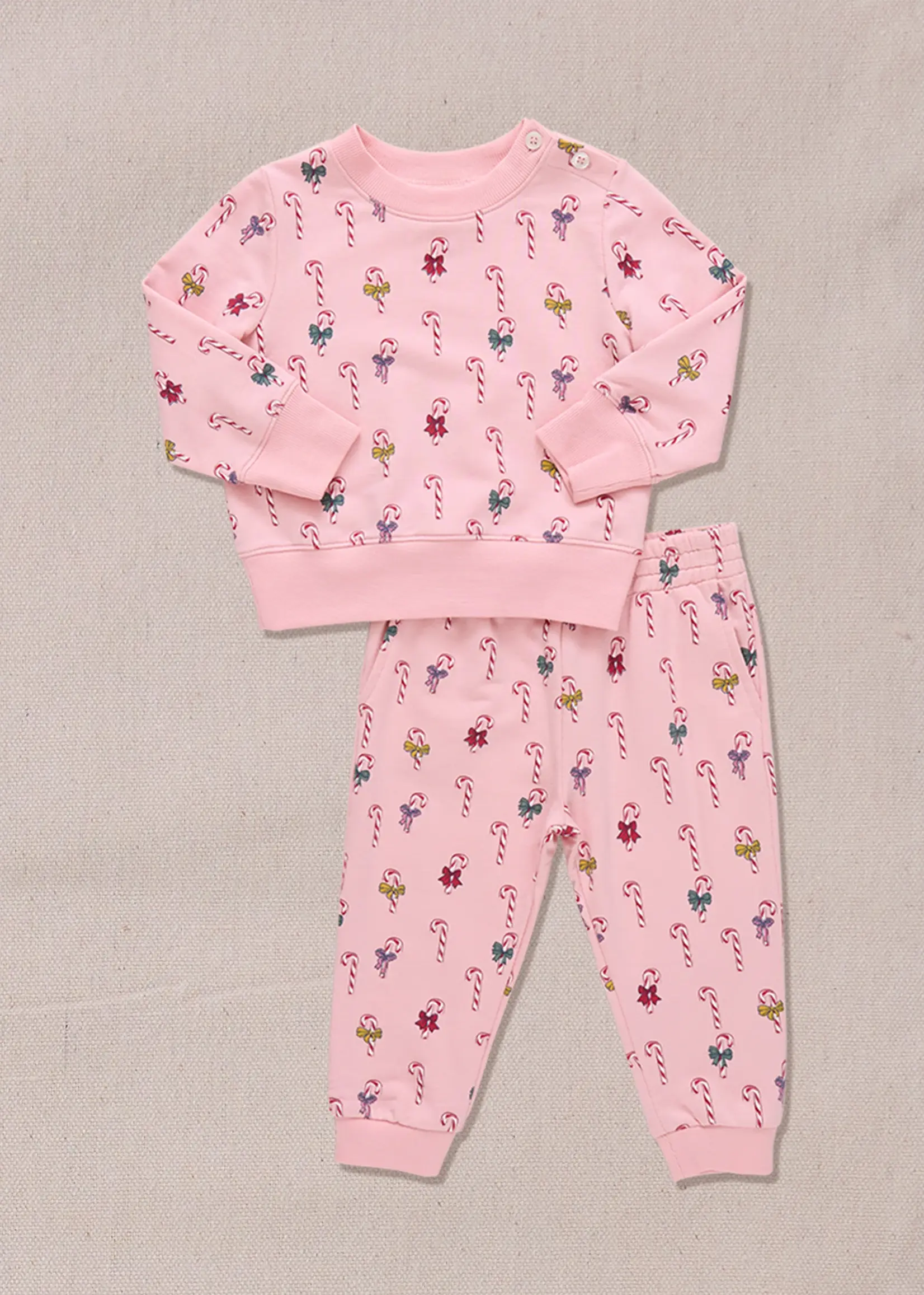 Pink Chicken baby jax jogger set - mini candy cane