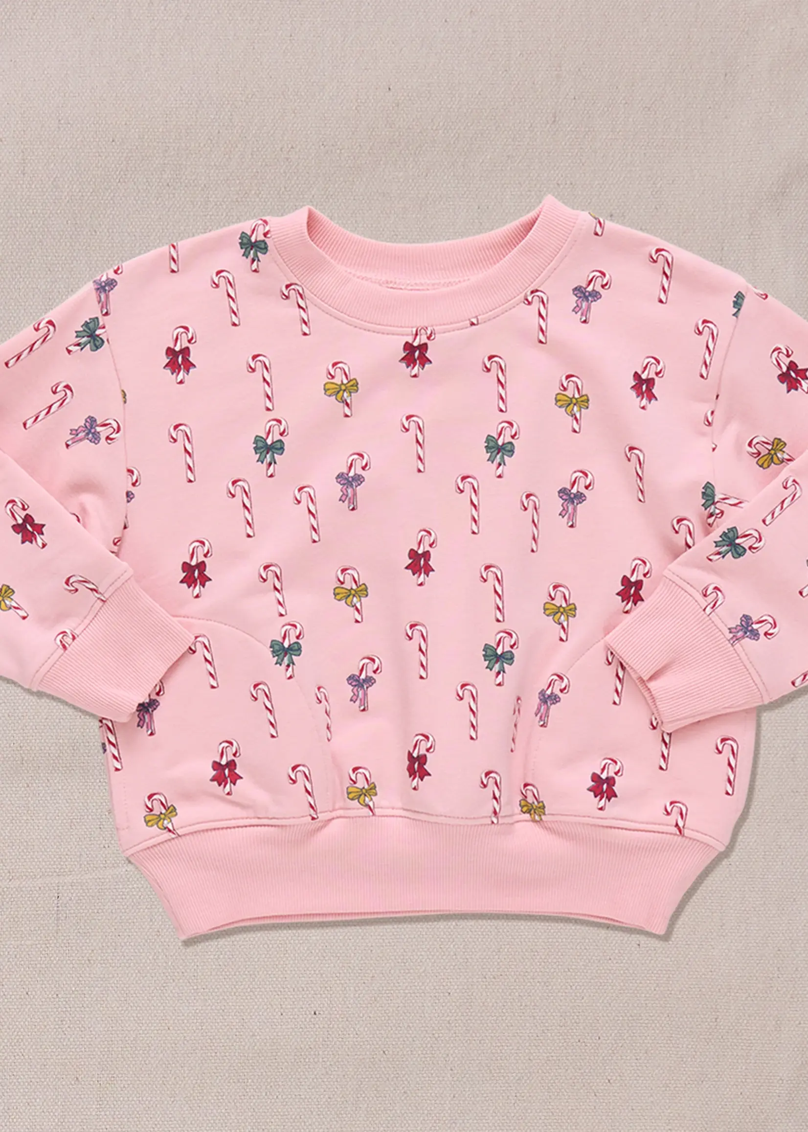Pink Chicken play sweatshirt - mini candy cane