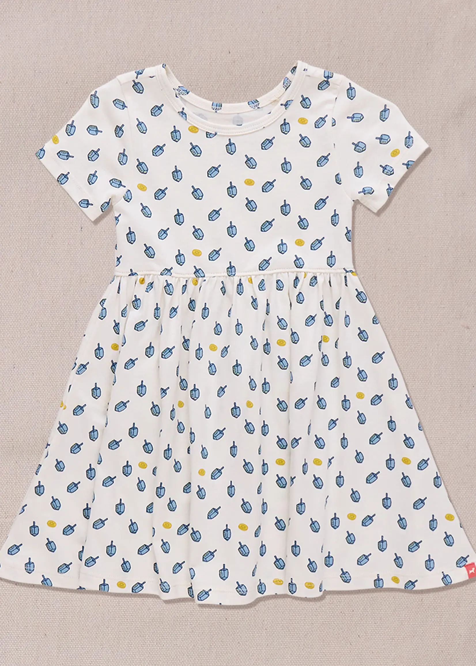 Pink Chicken sunny dress - tossed dreidels