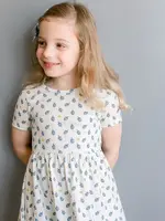 Pink Chicken sunny dress - tossed dreidels