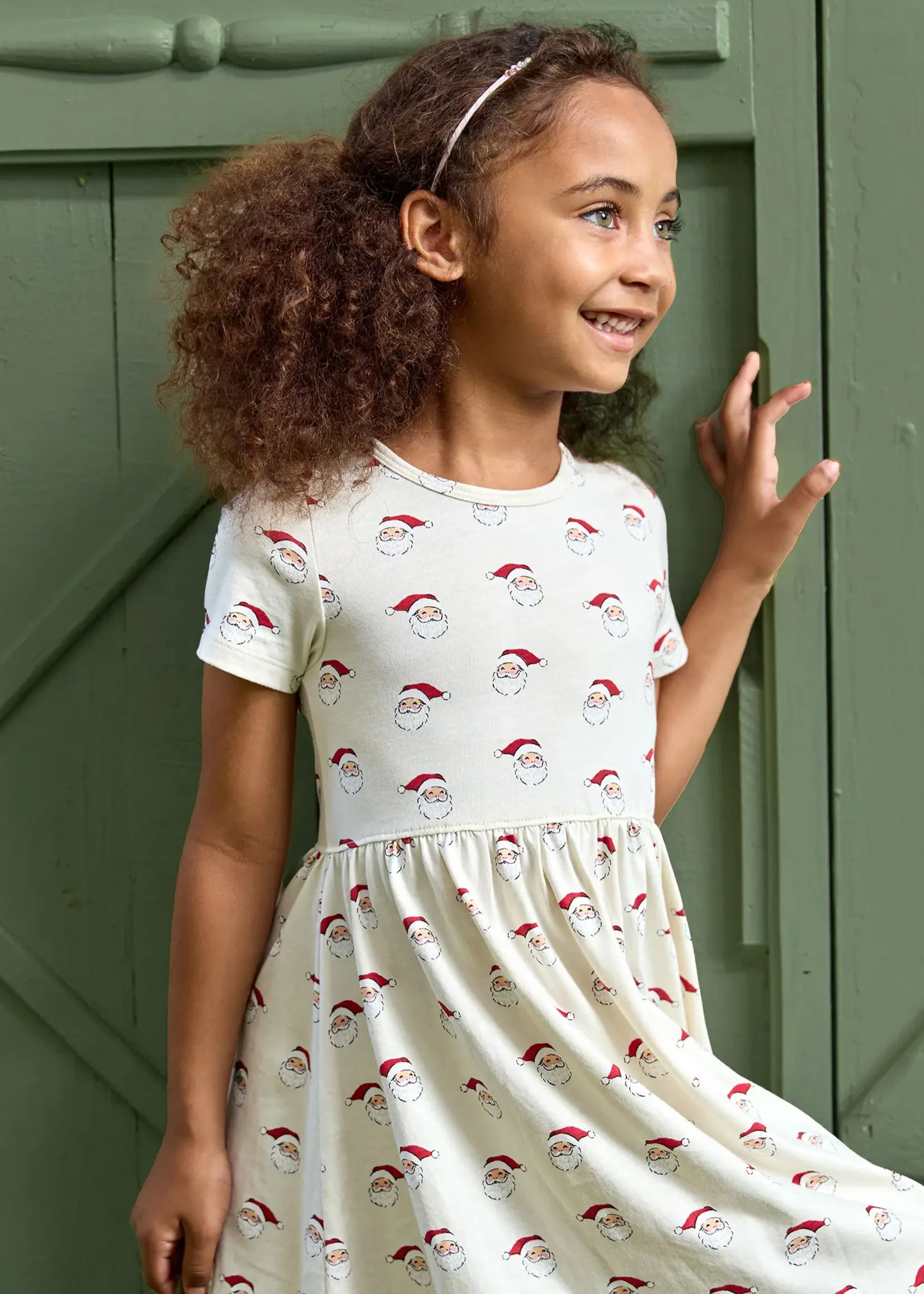 Pink Chicken sunny dress - mini santa