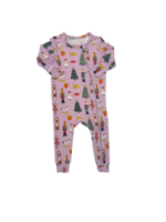 Pink Chicken baby bamboo romper - lavender nutcracker