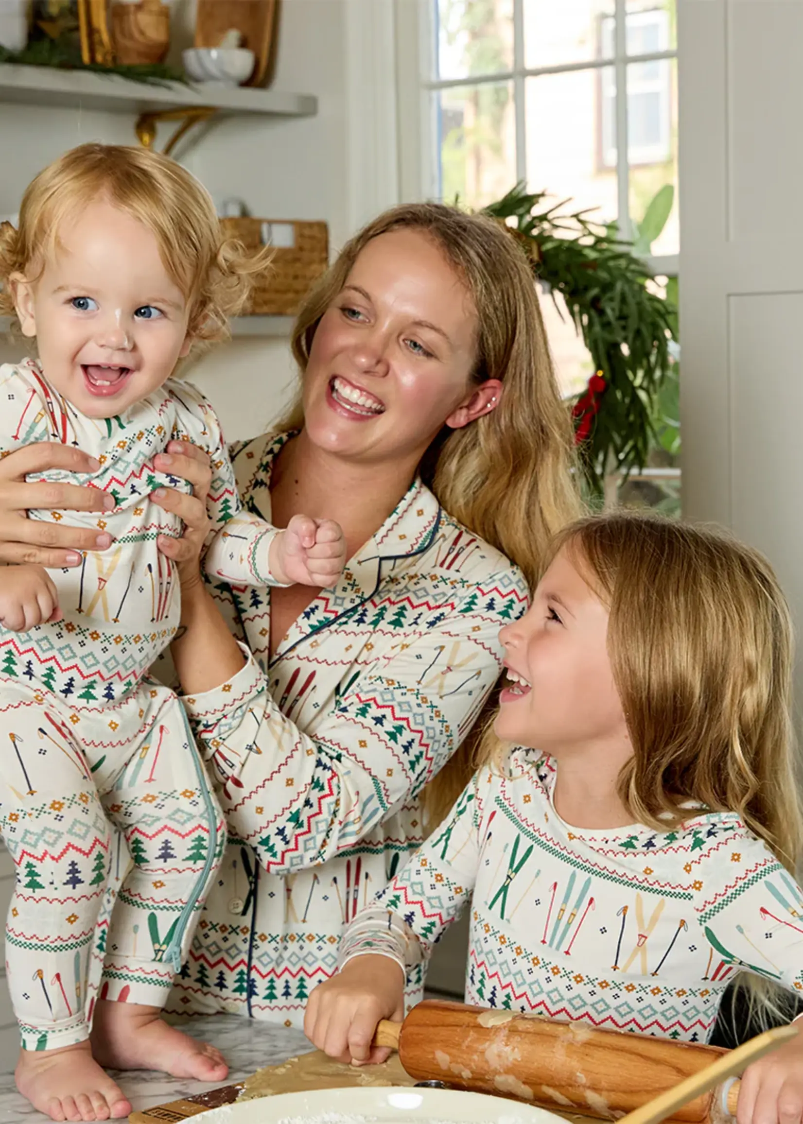 Pink Chicken baby bamboo romper - ski fair isle