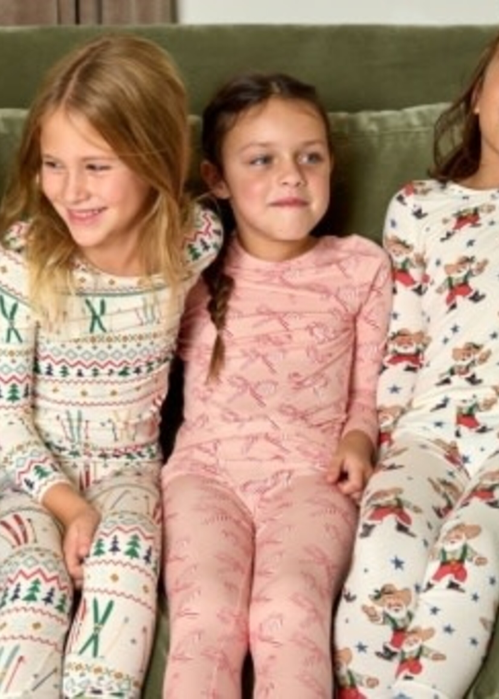 Pink Chicken kids bamboo pj set - western santas