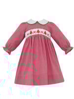 Petit Bebe Xmas TREES W/BOWS Dress L/S
