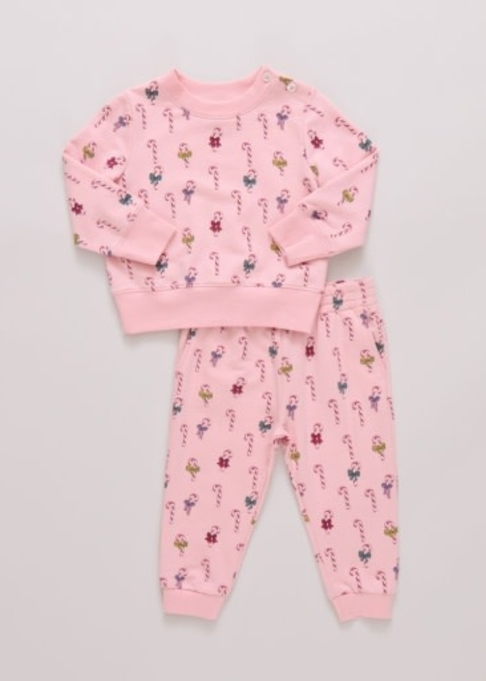 Pink Chicken baby jax jogger set - mini candy cane