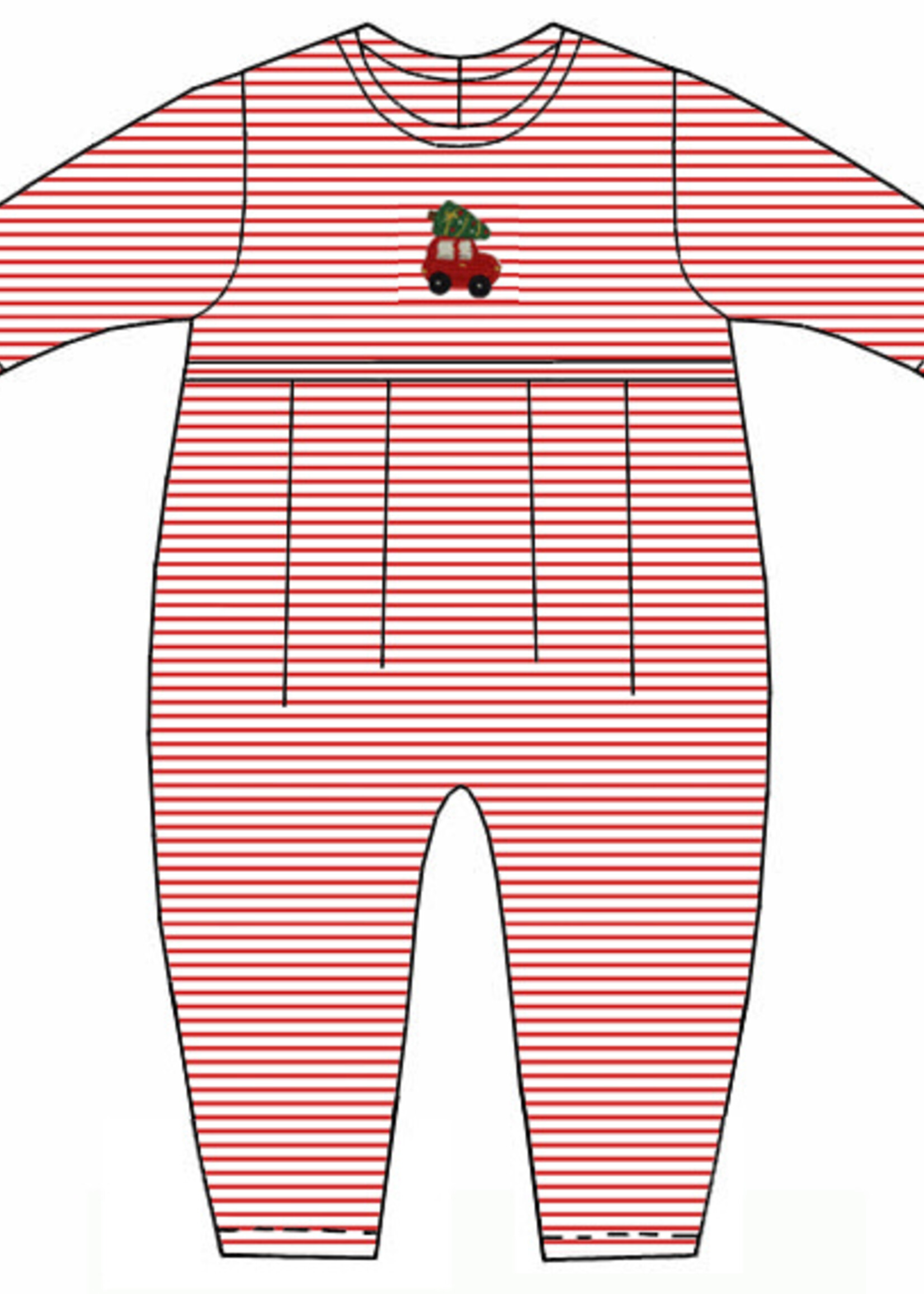 Petit Bebe Car with Tree Long Romper
