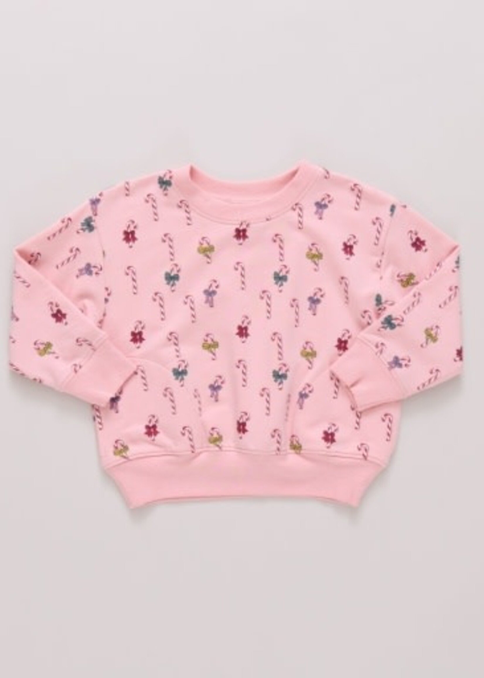 Pink Chicken play sweatshirt - mini candy cane