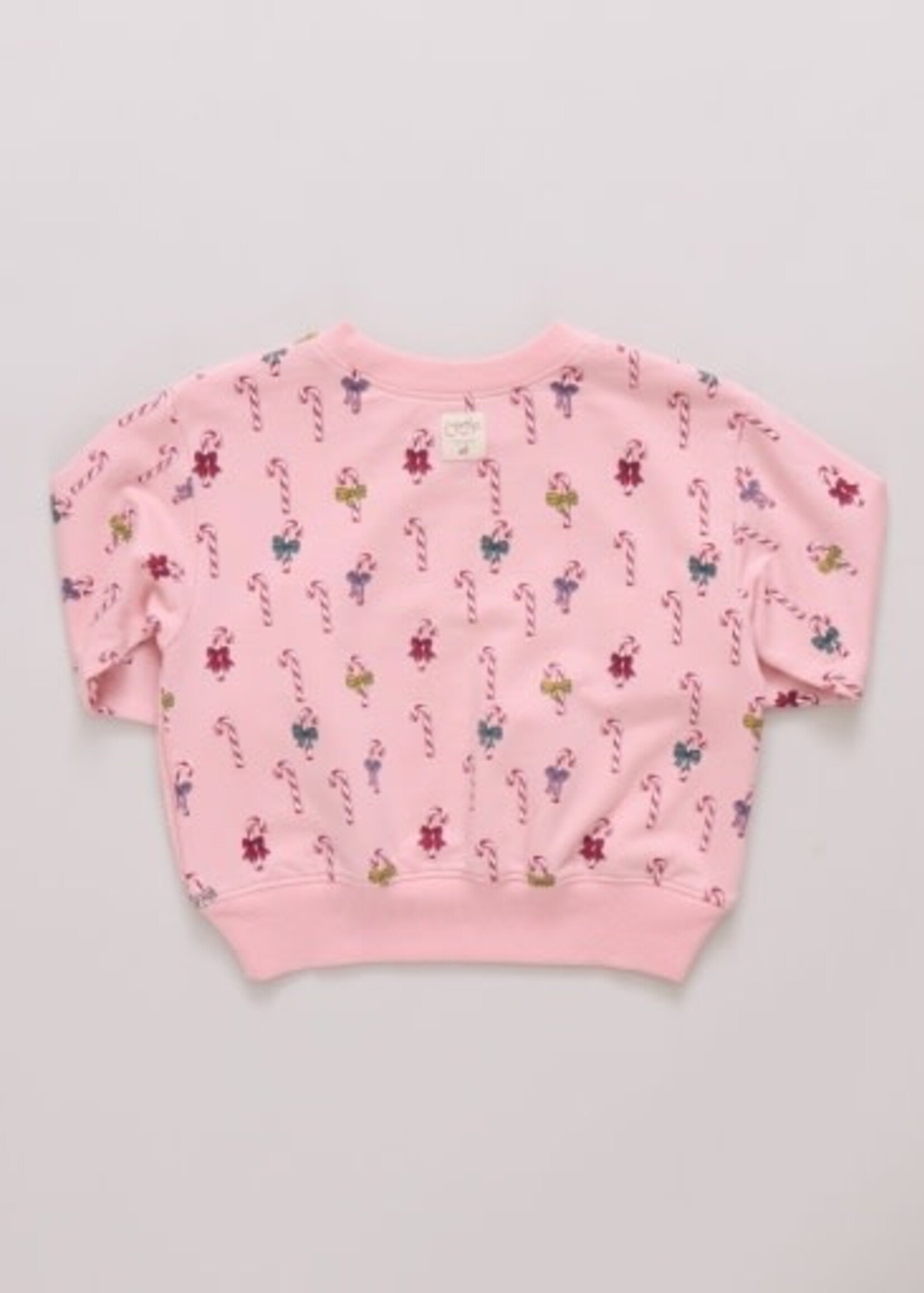 Pink Chicken play sweatshirt - mini candy cane