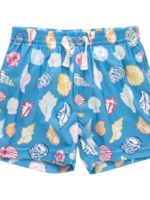 Pink Chicken boys swim trunk - blue seashells