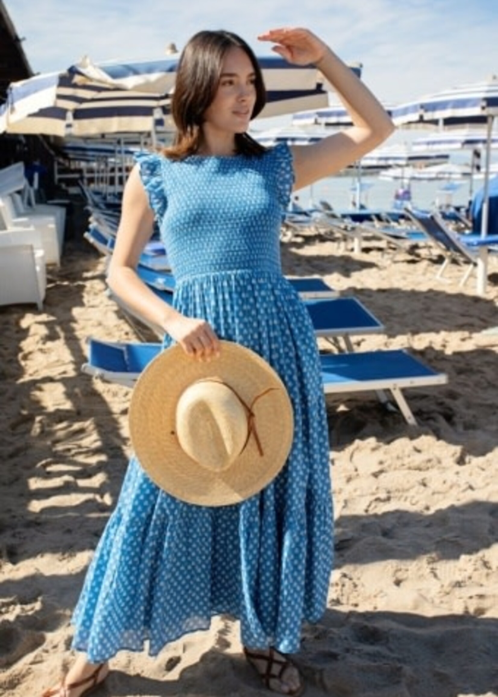 Pink Chicken womens sen dress - blue tear drop