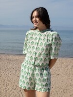 Pink Chicken womens misha scallop short - green strawflower