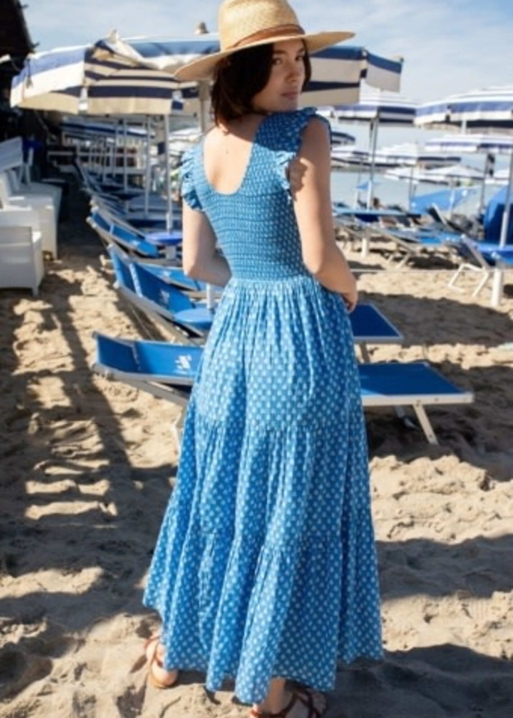 Pink Chicken womens sen dress - blue tear drop