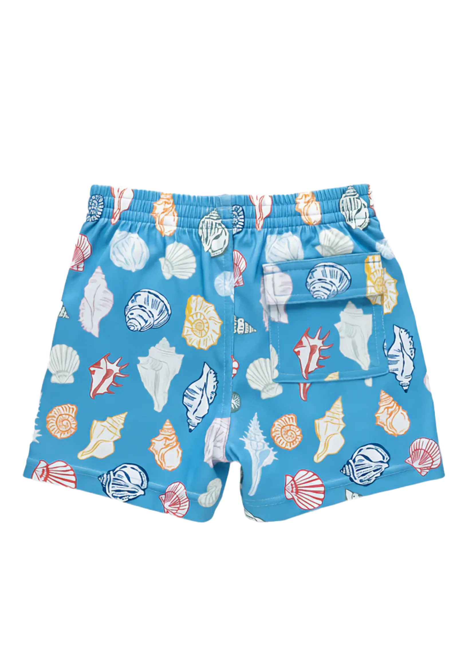 Pink Chicken boys swim trunk - blue seashells