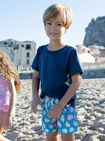 Pink Chicken boys swim trunk - blue seashells