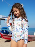 Pink Chicken girls arden suit - island multi