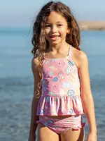 Pink Chicken girls Joy tankini - pink seashells