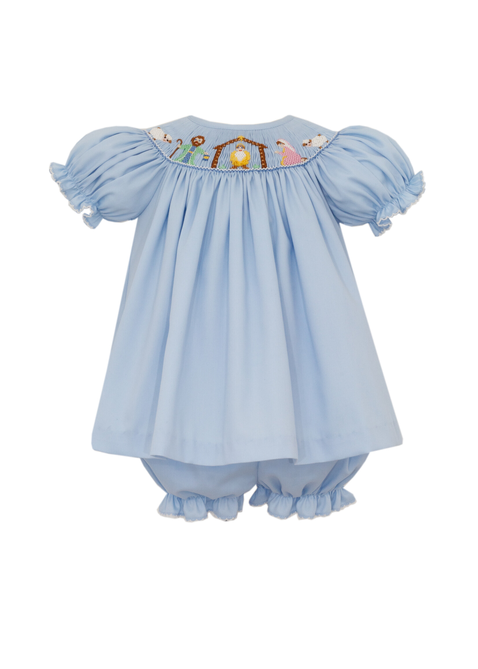 Petit Bebe NATIVITY GIRL bishop bloomer set S/S