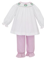 Petit Bebe PINK WREATHS bishop bloomer set L/S