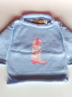 Luigi Kids Roll Neck Cowgirl Boot w/ Stars