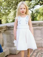 Minnow girls embroidered pinafore dress