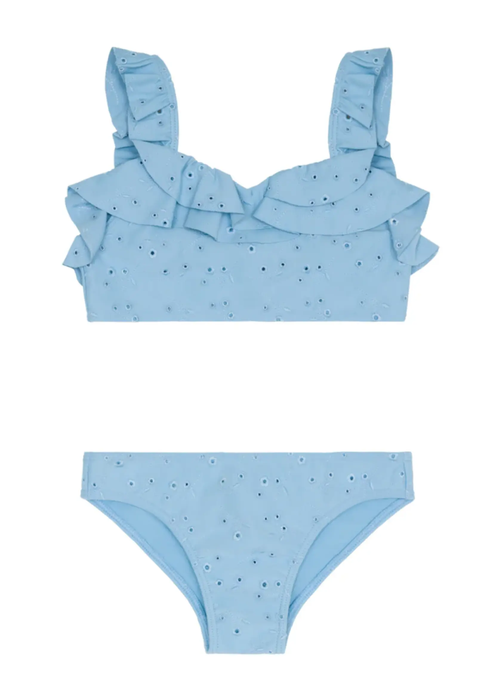 Minnow girls v-neck ruffle bikini