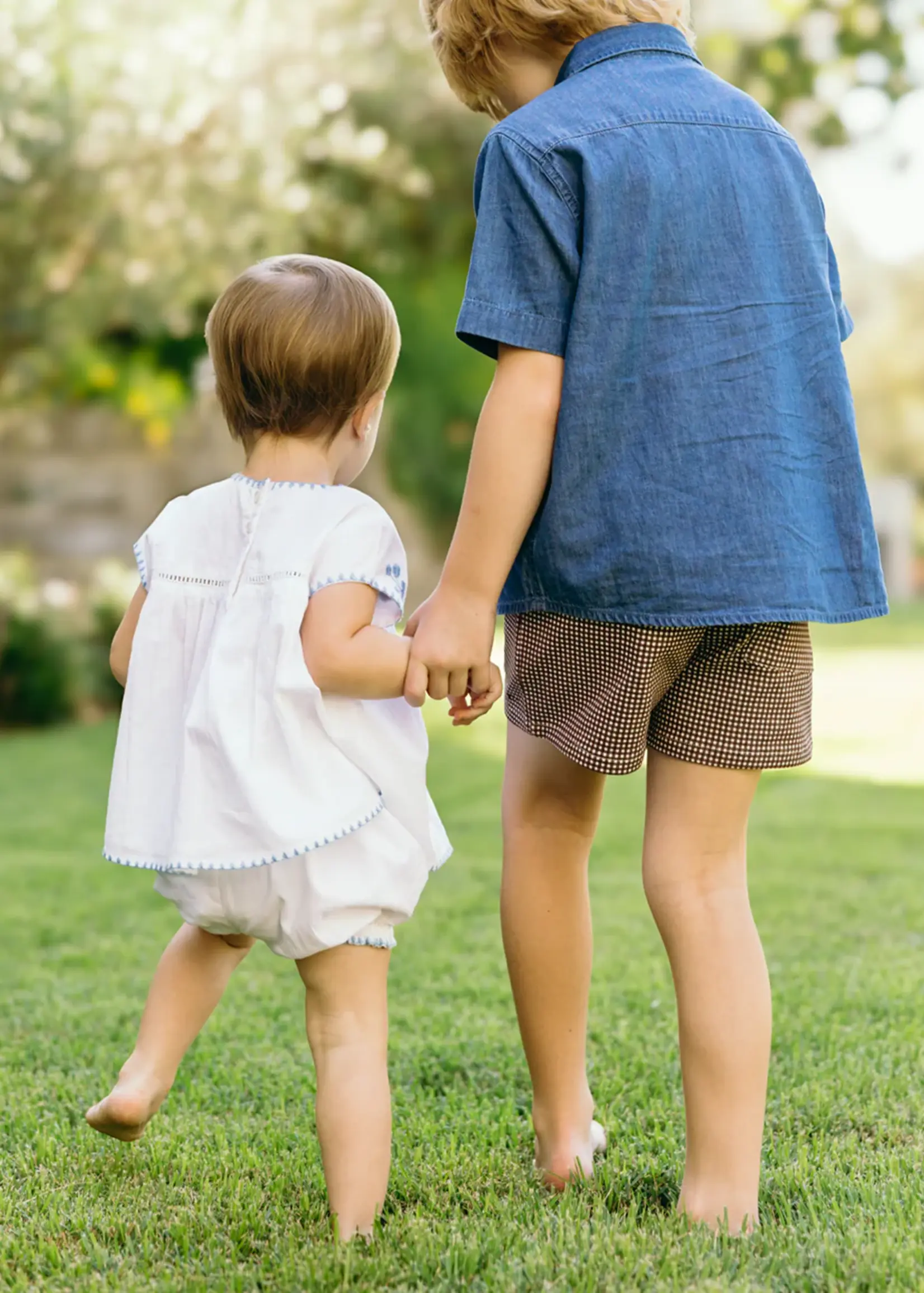 Minnow girls embroidered top and bloomer set