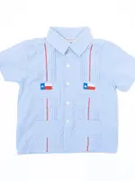Boots and Bows Boys Texas Flag Guayabera Shirt