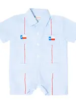 Boots and Bows Boys Texas Flag Guayabera Romper