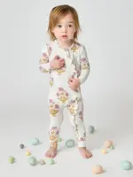 Pink Chicken Baby Ruffle Bamboo Romper