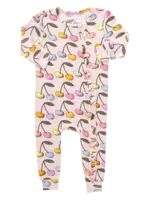 Pink Chicken Baby Ruffle Bamboo Romper