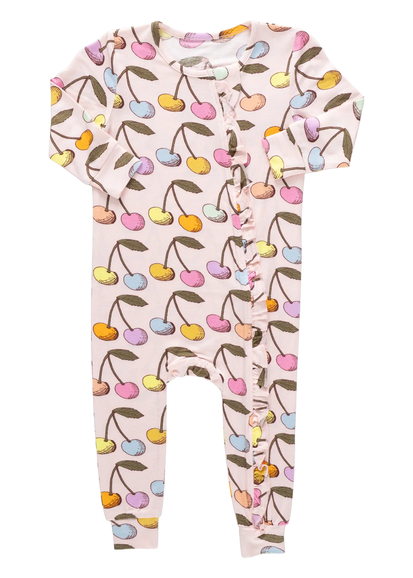 Pink Chicken Baby Ruffle Bamboo Romper