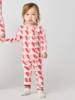 Pink Chicken Baby Ruffle Bamboo Romper
