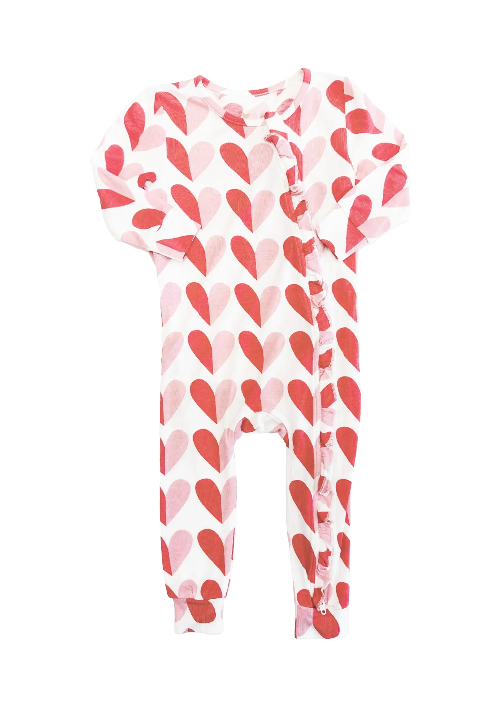 Pink Chicken Baby Ruffle Bamboo Romper