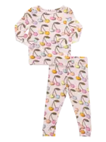 Pink Chicken kids bamboo pj set