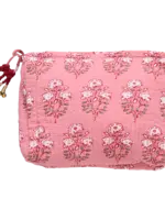 Pink Chicken Small Quilted Pouch